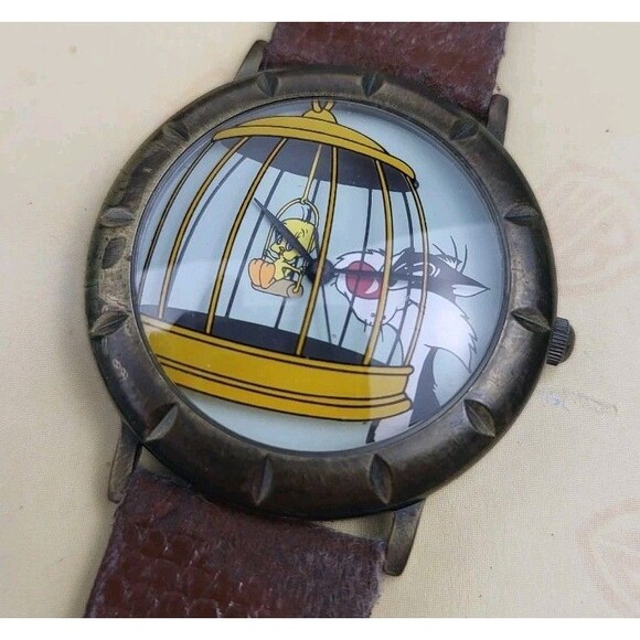 1994 Looney Toons Tweety And Sylvester Fossil Watch With Box Warner Bros main image 11